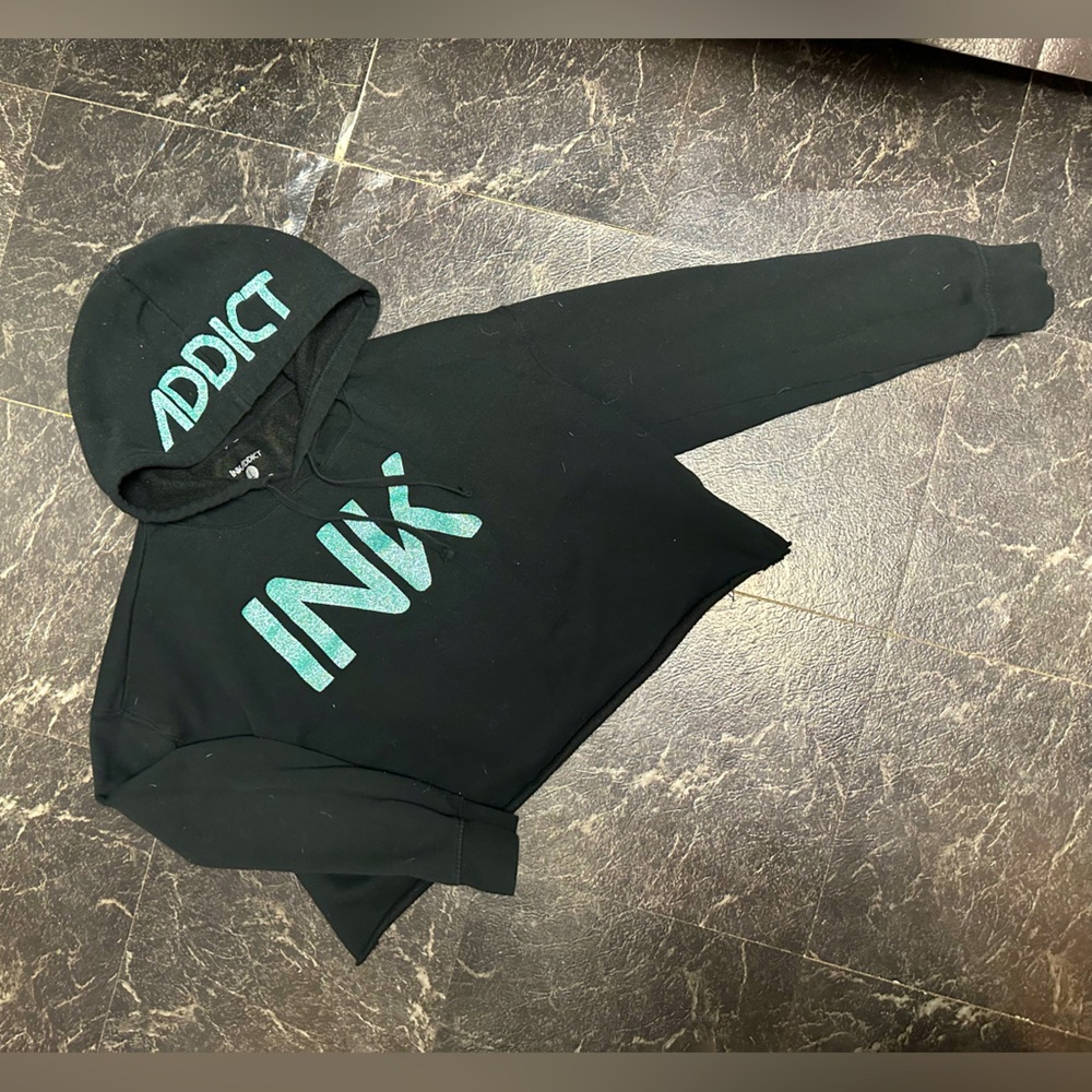InkAddict sparkly crop hoodie